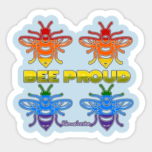 BEE PROUD. Celebrate Manchester Pride with this rainbow coloured bee design Sticker